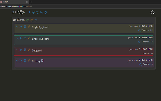 SAFEW - Simple And Fast Ergo Wallet chrome extension