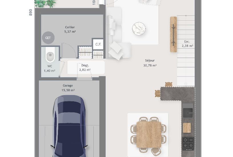  Vente Terrain + Maison - Terrain : 427m² - Maison : 105m² à La Ferrière-aux-Étangs (61450) 