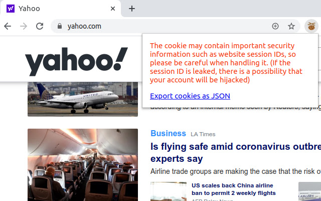 Export cookie JSON file for Puppeteer chrome extension