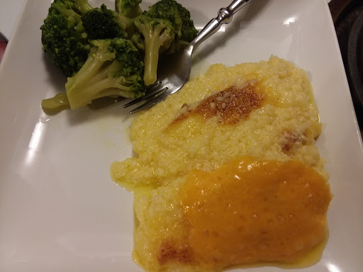 Garlic Cheese Grits, fresh from the oven