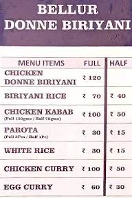 Bellur Donne Biriyani menu 3