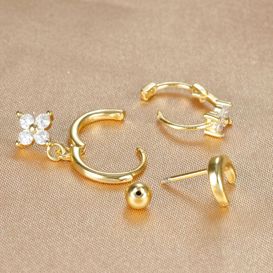 Modieuze geometrische oorstekers zirkonia set dames. Stijlvolle en elegante oorbellen set voor vrouwen, perfect voor dagelijks gebruik en speciale gelegenheden.