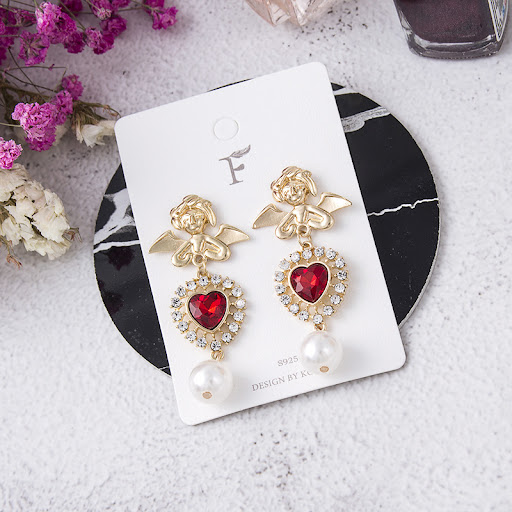 Title 1, Korean Retro Baroque Earrings 925 Silver Needle...