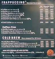 Starbucks menu 1