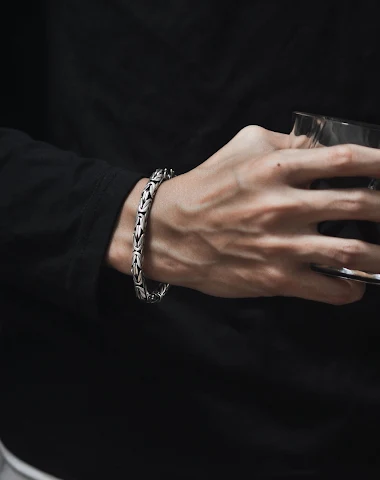 Bracelet homme tendance en argent t - 2