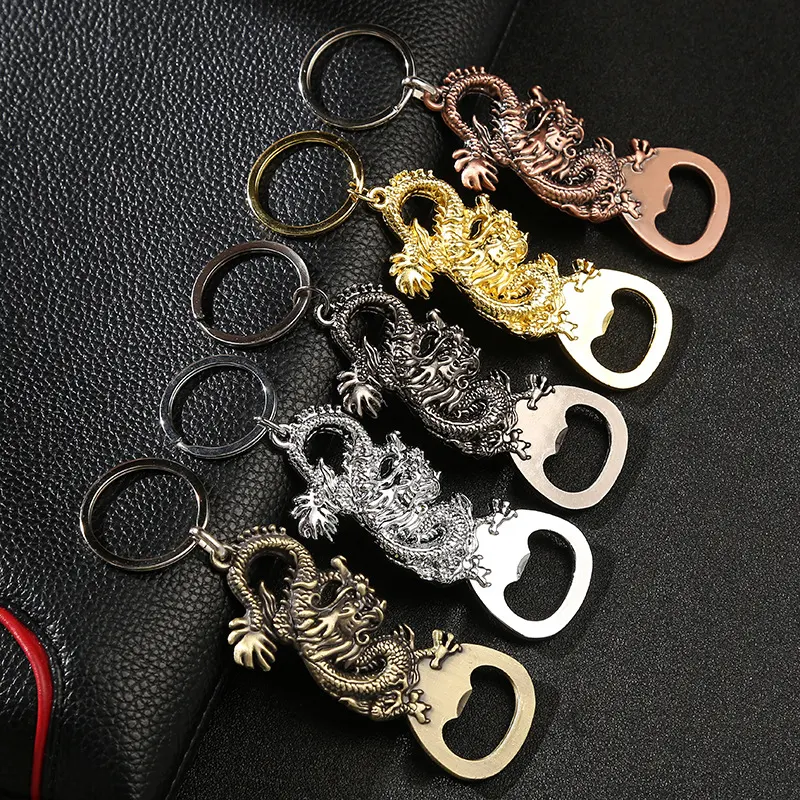 Color Steel Keychain Dragon Bottle Opener. A stylish and practical accessory for carrying your keys and opening bottles 