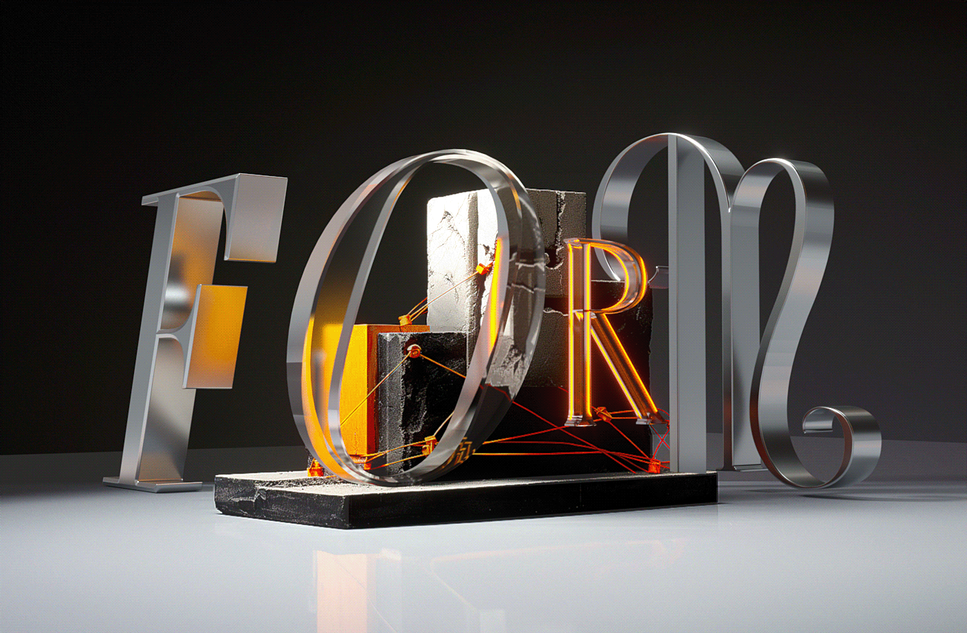 3D artifact for Shape & Form - 3D with a dab of typographic fun