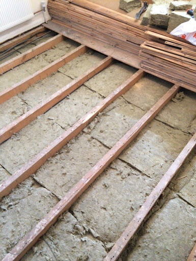 100mm High density mineral wool between joists