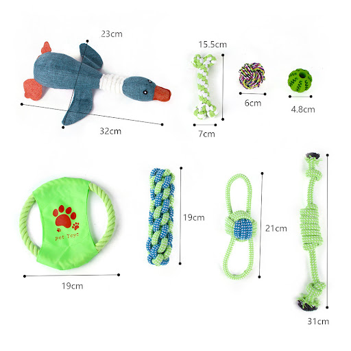Title 8, Pet Dog Cotton Rope Bite Resistant Plush Teeth ...
