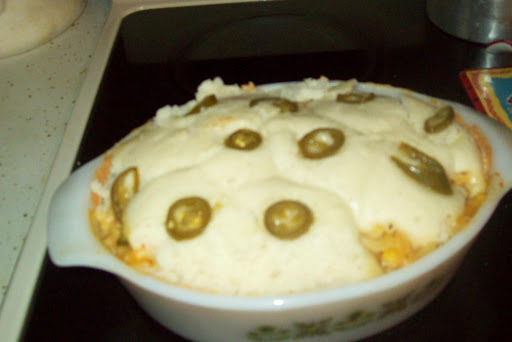 a quick and easy casserole with all your food groups included..even jalapenos lol..