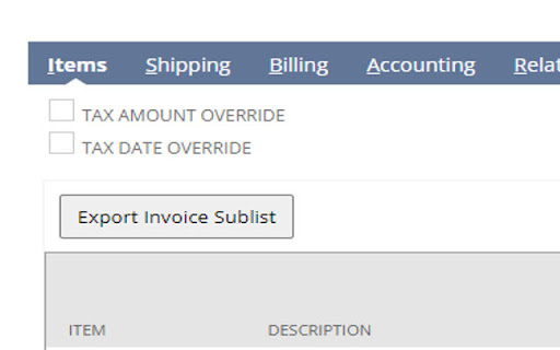 NetSuite Sublist Exporter