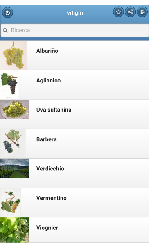 Android application Grape varieties screenshort