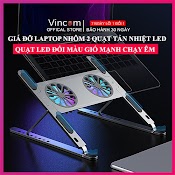 Giá Đỡ Laptop, Macbook, Ipad Nhôm Gấp Gọn Đế Tản Nhiệt Máy Tính 11 - 17 Inch 2 Quạt Led Chạy Mạnh Êm Để Bàn Cao Cấp