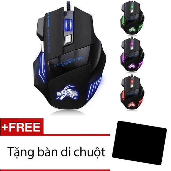 Chuột Chơi Game Có Dây Dragon X3 Tặng Miếng Chuột - Hàng Loại 1 Dây Dù Siêu Bền - Dc1250