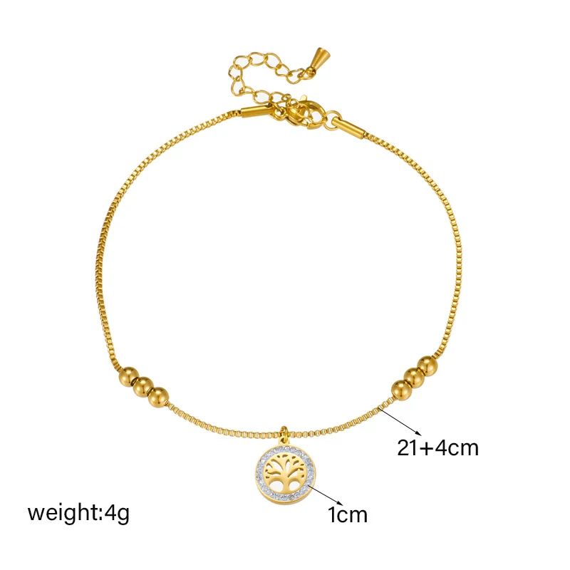 Titanium Stalen Levensboom Hanger Gouden Ballen Ketting Armband Elegant Sieraad voor Mannen en Vrouwen Cadeau