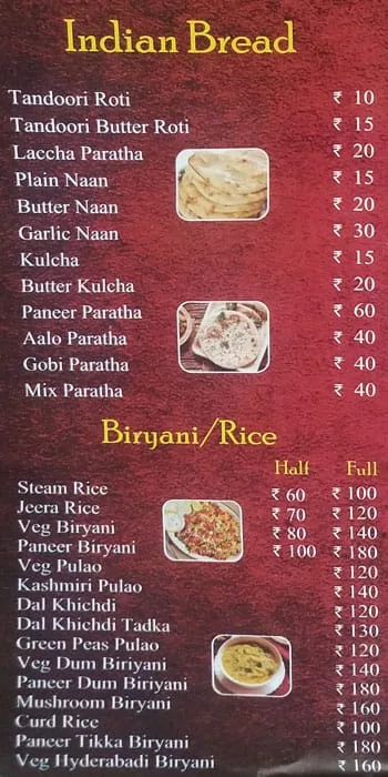 Malhar Restaurant menu 