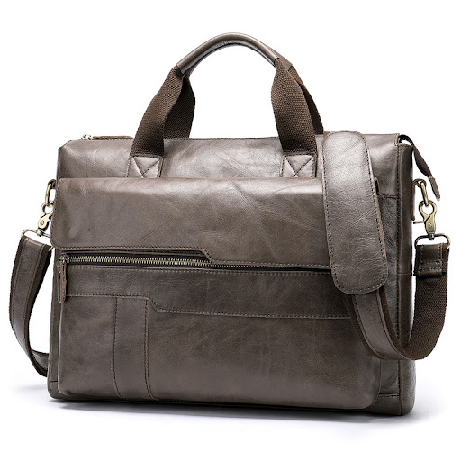 Title 4, Mens cowhide computer bag for secure and styli...