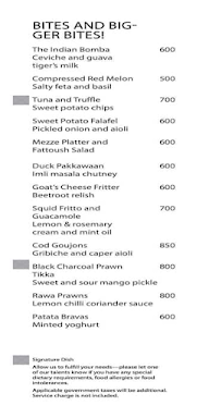 WOO BAR - W Goa menu 1