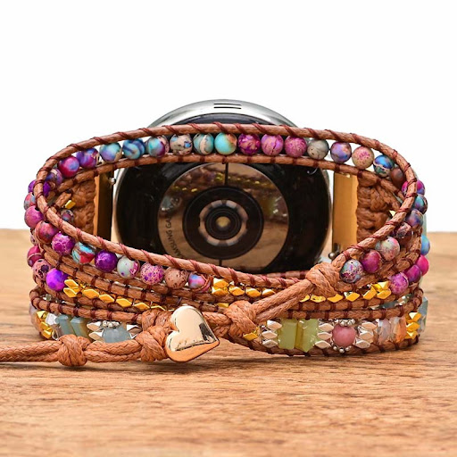Title 4, Boho Winding Stone Bead Woven Strap, a stylish ...