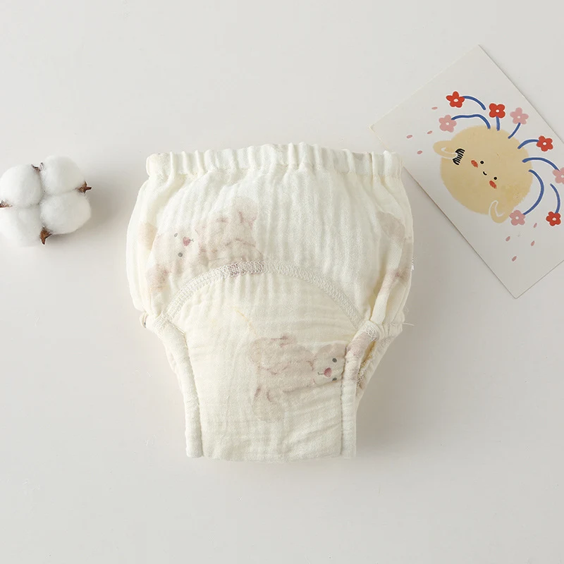 Gauze Cotton Baby's Ring Urine Training Pants. Pure diaper pants for potty training, offering comfort, breathability, an