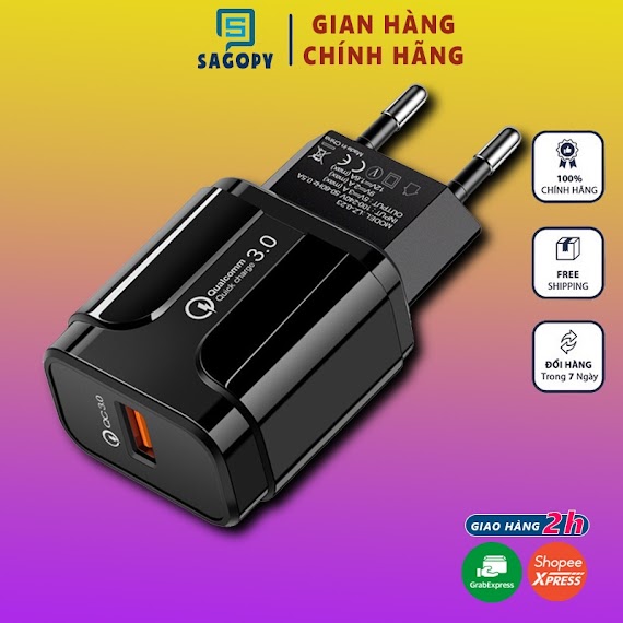 Củ Sạc Nhanh S P 18W - 3A Cho Điện Thoại Cục Sạc Chính Hãng - Bảo Hành 1 Tháng