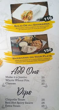 Just Shawarma menu 1