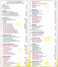 Nandhana Palace menu 1