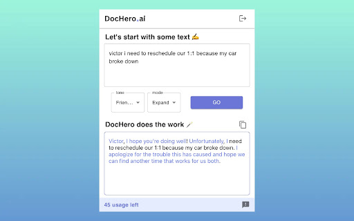 DocHero: ChatGPT Powered AI Writing Companion