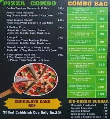 Singh Desi Pizza menu 