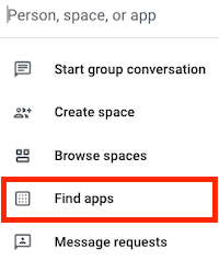 Chat の [Find apps]