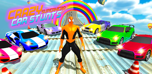 Crazy Superhero Stunt Car Game