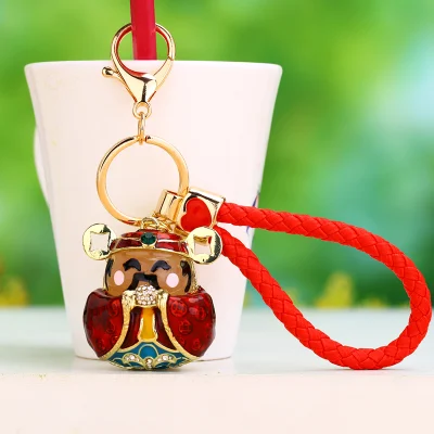 Rhinestone Crystal Lucky Cat Car Keychain Female Korea Cute Creative Bag Pendant Key Chain