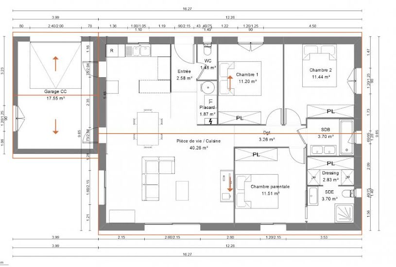  Vente Terrain + Maison - Terrain : 987m² - Maison : 89m² à Vidauban (83550) 