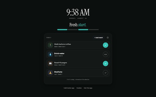 Habit Radar — Habit Tracker New Tab screenshot 1