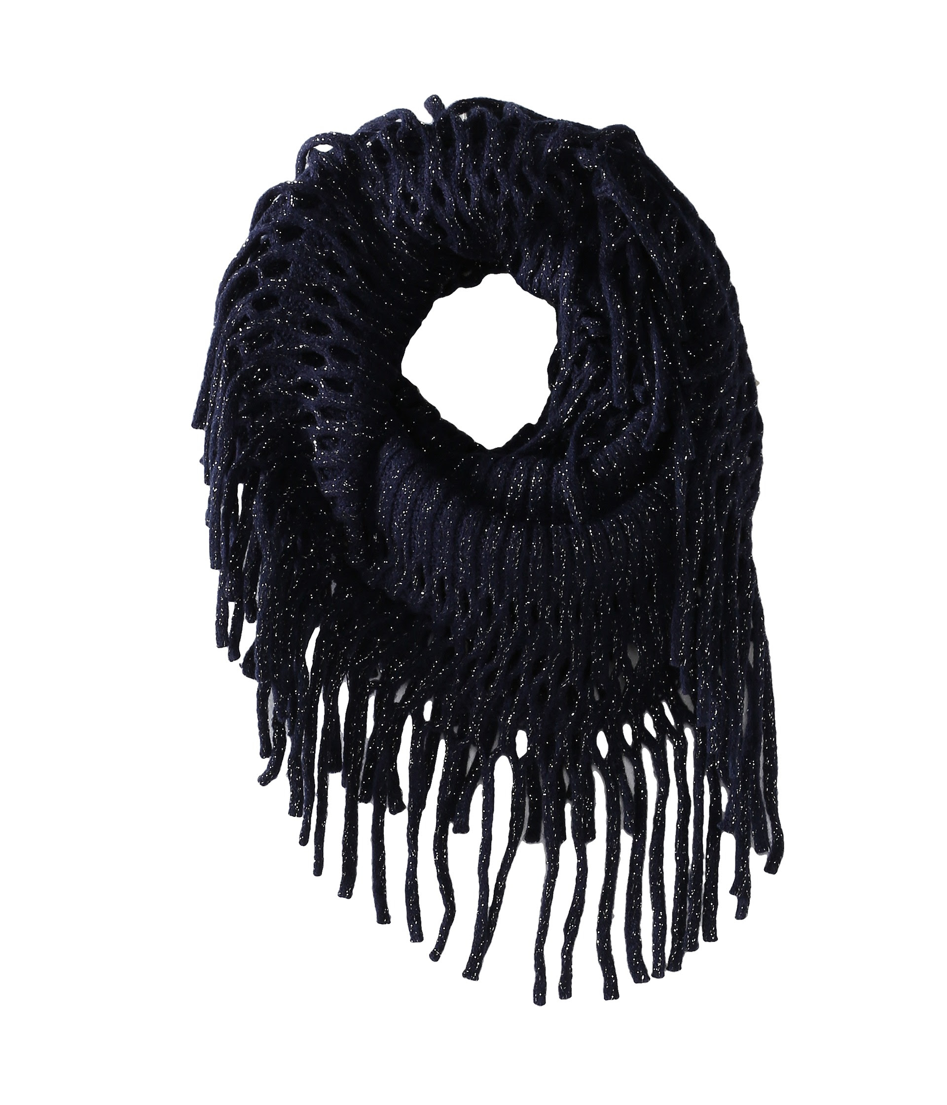 steve madden metallic open weave infinity scarf