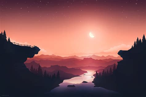 Schauplatz und drehort des filmes ist new york. Sunset 4K Wallpaper, Moon, River, Mountains, Gradient