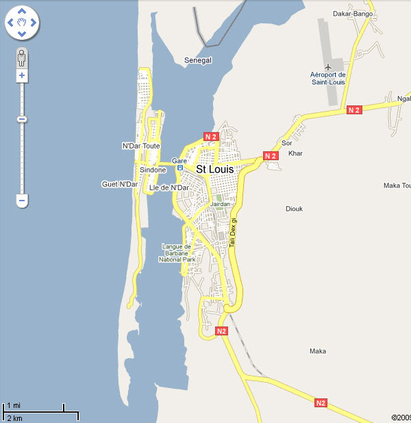 Plan Et Cartes De La Ville De Saint Louis Du Senegal