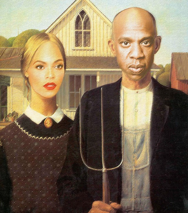 The Carters in this famous portrait by Grant Wood looking considerably more drab than when on stage
