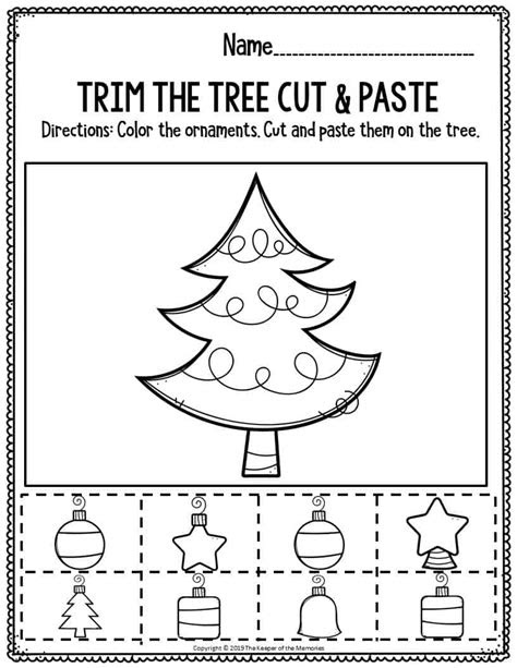  printable fine motor christmas preschool worksheets