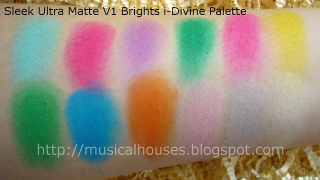 sleek ultra matte brights palette swatches