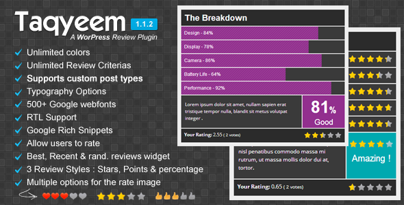 Taqyeem - WordPress Review Plugin - CodeCanyon Item for Sale
