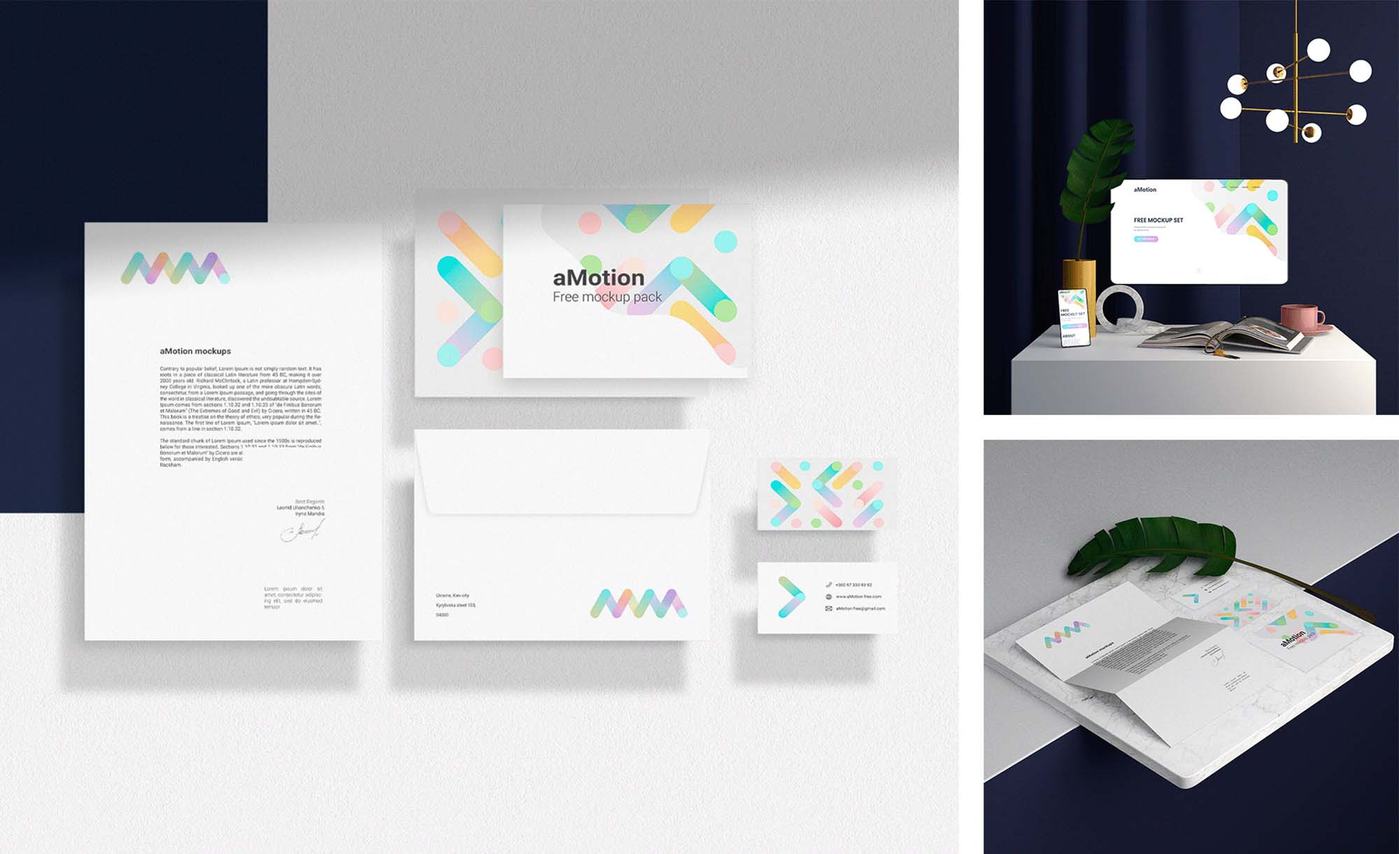 Download Amotion Multipurpose Mockup Pack Psd