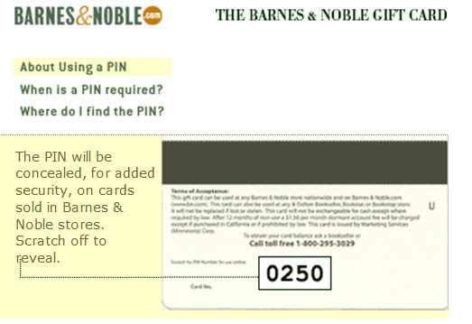 Locate Gift Card Pin Number