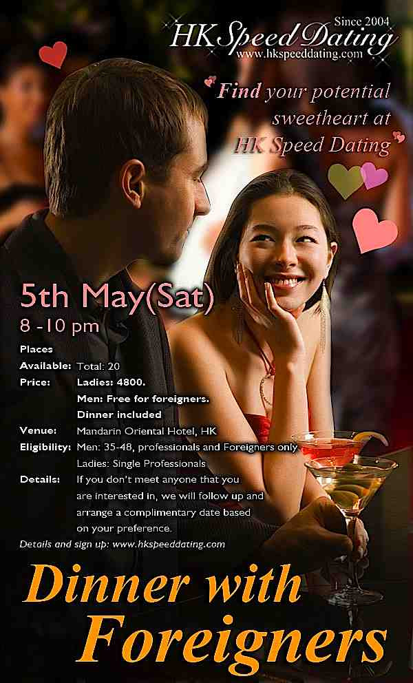 Hong Kong Speed Dating Dinner With Foreigners