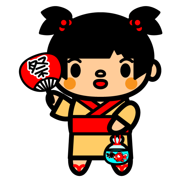 かわいい夏祭りの金魚の無料イラスト 商用フリー オイデ43