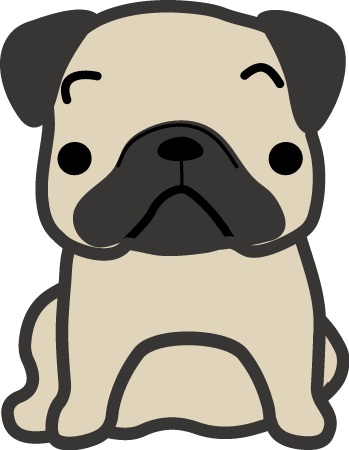 パグ 犬のイラスト 無料イラスト フリー素材