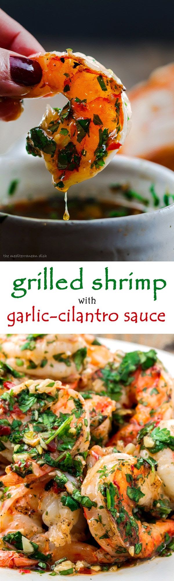 Grilled Shrimp with Roasted Garlic-Cilantro Sauce 31 mins to make, serves 4