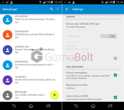google smsmms messenger app  android