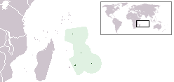 The location of Mauritius
