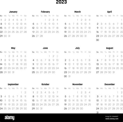  monthly calendar of year 2023 week starts on sunday block of months